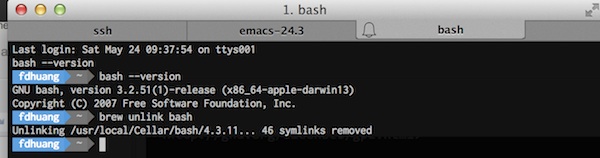 mac os iterm bash